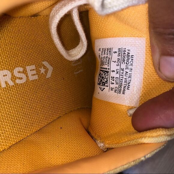 CONVERSE ONE STAR SUNBAKED MENS WOMENS UNISEX 164358C BUTTER YELLOW/MELON BALLER - Picture 4 of 7